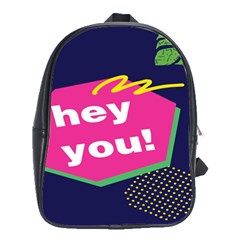 Behance Feelings Beauty Hey You Leaf Polka Dots Pink Blue School Bags(large)  by Mariart