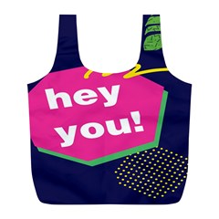 Behance Feelings Beauty Hey You Leaf Polka Dots Pink Blue Full Print Recycle Bags (l)  by Mariart