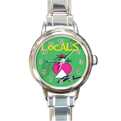 Behance Feelings Beauty Local Polka Dots Green Round Italian Charm Watch by Mariart