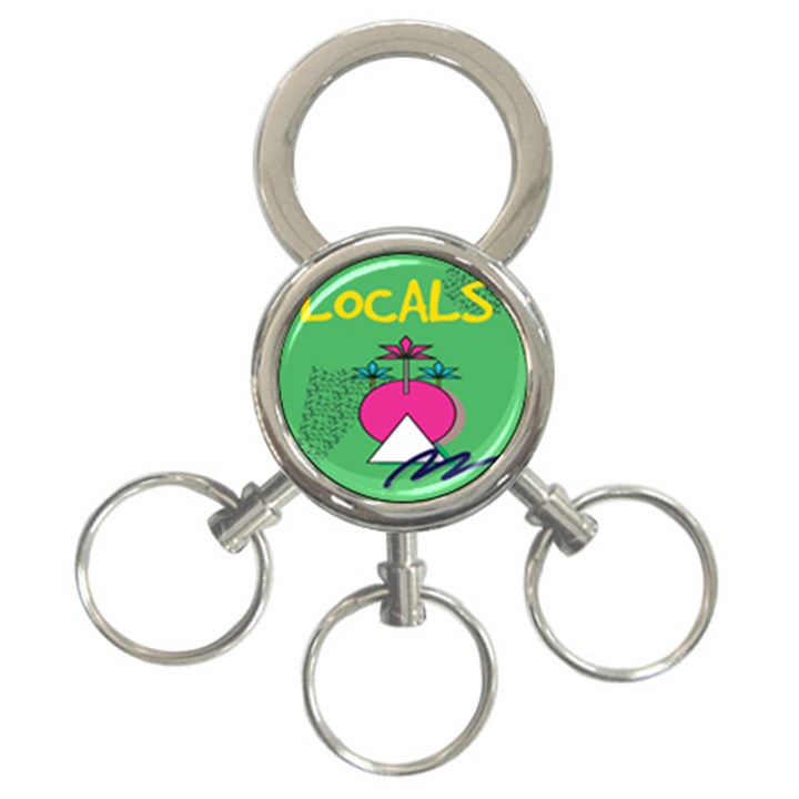 Behance Feelings Beauty Local Polka Dots Green 3-Ring Key Chains