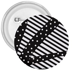 Ambiguous Stripes Line Polka Dots Black 3  Buttons