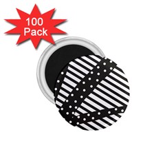 Ambiguous Stripes Line Polka Dots Black 1 75  Magnets (100 Pack) 
