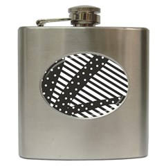 Ambiguous Stripes Line Polka Dots Black Hip Flask (6 Oz) by Mariart
