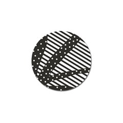 Ambiguous Stripes Line Polka Dots Black Golf Ball Marker (4 Pack)