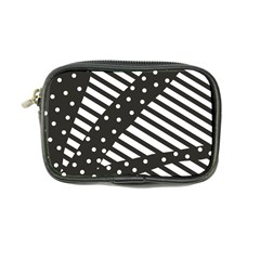 Ambiguous Stripes Line Polka Dots Black Coin Purse