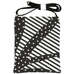 Ambiguous Stripes Line Polka Dots Black Shoulder Sling Bags by Mariart