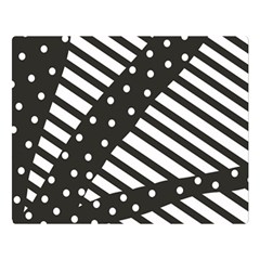 Ambiguous Stripes Line Polka Dots Black Double Sided Flano Blanket (large) 