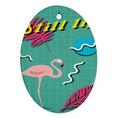 Behance Feelings Beauty Flamingo Bird Still Life Leaf Green Pink Red Ornament (oval)