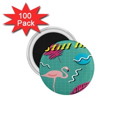 Behance Feelings Beauty Flamingo Bird Still Life Leaf Green Pink Red 1 75  Magnets (100 Pack) 