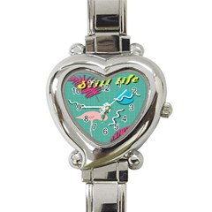 Behance Feelings Beauty Flamingo Bird Still Life Leaf Green Pink Red Heart Italian Charm Watch