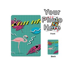 Behance Feelings Beauty Flamingo Bird Still Life Leaf Green Pink Red Playing Cards 54 (mini)  by Mariart
