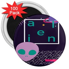 Behance Feelings Beauty Space Alien Star Galaxy 3  Magnets (100 Pack)