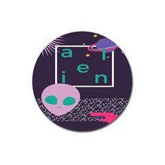 Behance Feelings Beauty Space Alien Star Galaxy Magnet 3  (round)