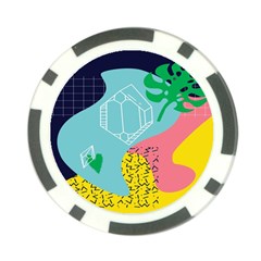 Behance Feelings Beauty Waves Blue Yellow Pink Green Leaf Poker Chip Card Guard (10 Pack)