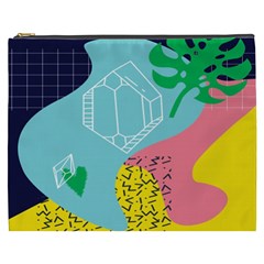 Behance Feelings Beauty Waves Blue Yellow Pink Green Leaf Cosmetic Bag (xxxl) 