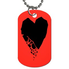 Broken Heart Tease Black Red Dog Tag (two Sides) by Mariart
