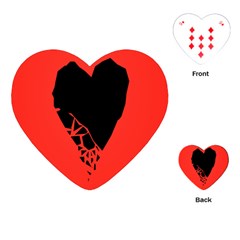 Broken Heart Tease Black Red Playing Cards (heart)  by Mariart