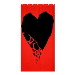 Broken Heart Tease Black Red Shower Curtain 36  X 72  (stall)  by Mariart