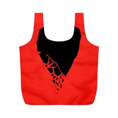 Broken Heart Tease Black Red Full Print Recycle Bags (m)  by Mariart