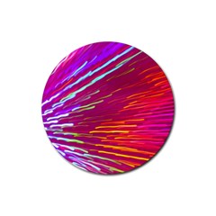 Zoom Colour Motion Blurred Zoom Background With Ray Of Light Hurtling Towards The Viewer Rubber Coaster (round)  by Mariart