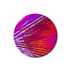 Zoom Colour Motion Blurred Zoom Background With Ray Of Light Hurtling Towards The Viewer Rubber Round Coaster (4 Pack)  by Mariart