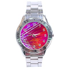 Zoom Colour Motion Blurred Zoom Background With Ray Of Light Hurtling Towards The Viewer Stainless Steel Analogue Watch