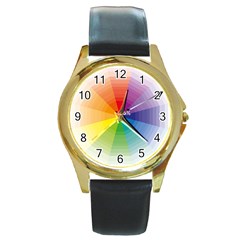 Colour Value Diagram Circle Round Round Gold Metal Watch by Mariart