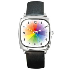 Colour Value Diagram Circle Round Square Metal Watch by Mariart