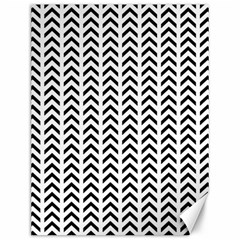 Chevron Triangle Black Canvas 12  X 16  