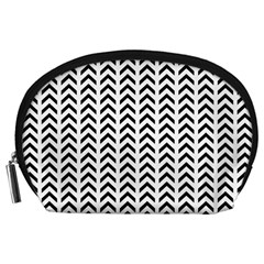 Chevron Triangle Black Accessory Pouches (large)  by Mariart