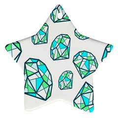 Brilliant Diamond Green Blue White Star Ornament (two Sides)