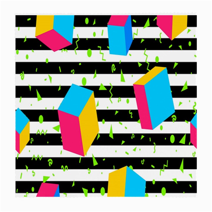 Cube Line Polka Dots Horizontal Triangle Pink Yellow Blue Green Black Flag Medium Glasses Cloth