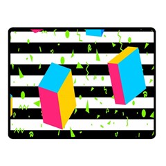 Cube Line Polka Dots Horizontal Triangle Pink Yellow Blue Green Black Flag Fleece Blanket (small) by Mariart