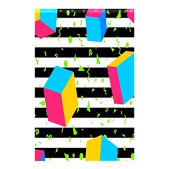 Cube Line Polka Dots Horizontal Triangle Pink Yellow Blue Green Black Flag Shower Curtain 48  X 72  (small) 