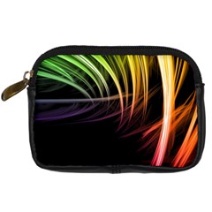 Colorful Abstract Fantasy Modern Green Gold Purple Light Black Line Digital Camera Cases by Mariart
