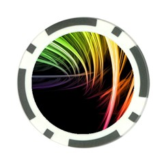 Colorful Abstract Fantasy Modern Green Gold Purple Light Black Line Poker Chip Card Guard (10 Pack)