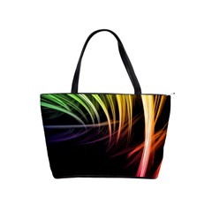 Colorful Abstract Fantasy Modern Green Gold Purple Light Black Line Shoulder Handbags