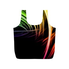 Colorful Abstract Fantasy Modern Green Gold Purple Light Black Line Full Print Recycle Bags (s)  by Mariart