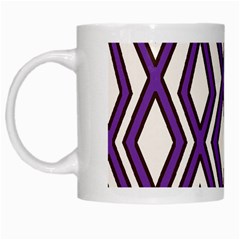 Diamond Key Stripe Purple Chevron White Mugs by Mariart