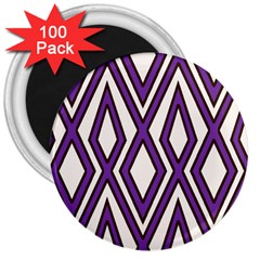 Diamond Key Stripe Purple Chevron 3  Magnets (100 Pack)