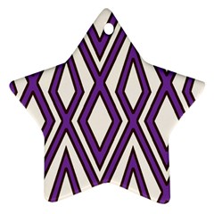 Diamond Key Stripe Purple Chevron Star Ornament (two Sides) by Mariart