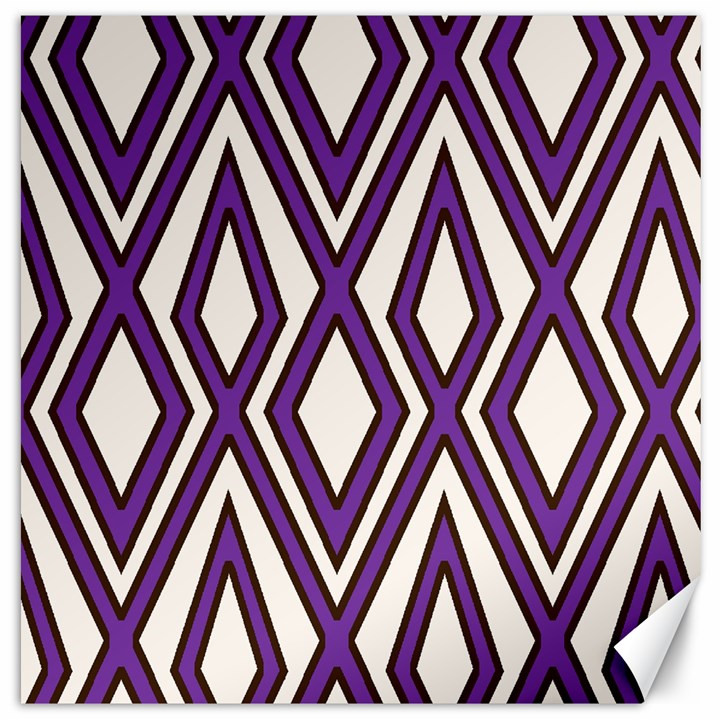 Diamond Key Stripe Purple Chevron Canvas 16  x 16  