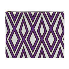 Diamond Key Stripe Purple Chevron Cosmetic Bag (xl)