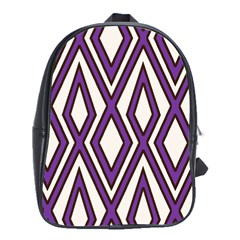 Diamond Key Stripe Purple Chevron School Bags(large) 