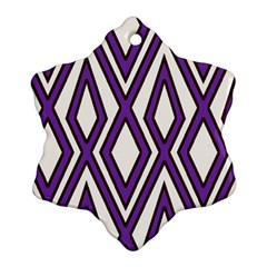 Diamond Key Stripe Purple Chevron Snowflake Ornament (two Sides)