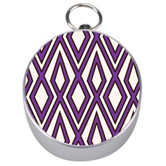 Diamond Key Stripe Purple Chevron Silver Compasses by Mariart