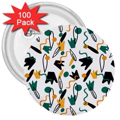 Flowers Duck Legs Line 3  Buttons (100 Pack)  by Mariart