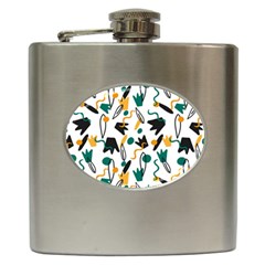 Flowers Duck Legs Line Hip Flask (6 Oz) by Mariart