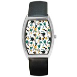 Flowers Duck Legs Line Barrel Style Metal Watch Front