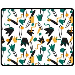 Flowers Duck Legs Line Double Sided Fleece Blanket (medium)  by Mariart